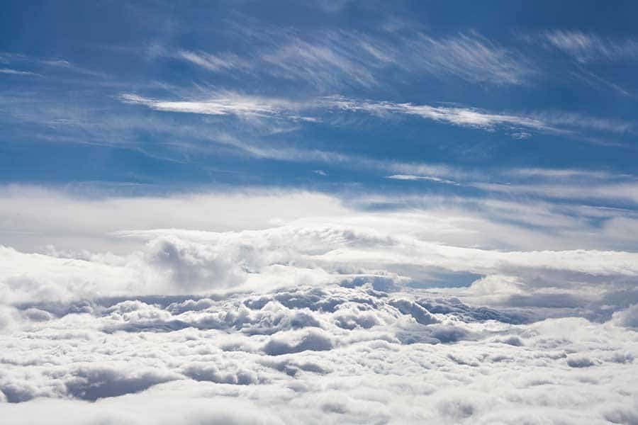 Flight over clouds